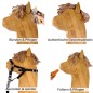 Preview: Liebevoll gestaltete Gesichtsdetails des handgefertigten Holz Alpakas aus Massivholz.